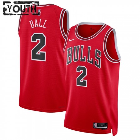 Chicago Bulls Lonzo Ball 2 Nike 2022-23 Icon Edition Punainen Lasten Pelipaidat Swingman